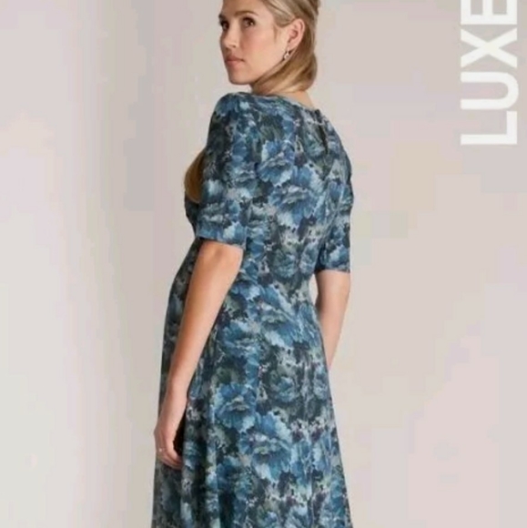 SERAPHINE Blue Floral Maternity Dress Florrie Duchess Kate Middleton - Picture 3 of 8